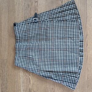 Plaid wool wrap skirt